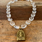 Antique Buddha Pendant With Faceted Glass Beads
