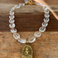 Antique Buddha Pendant With Faceted Glass Beads