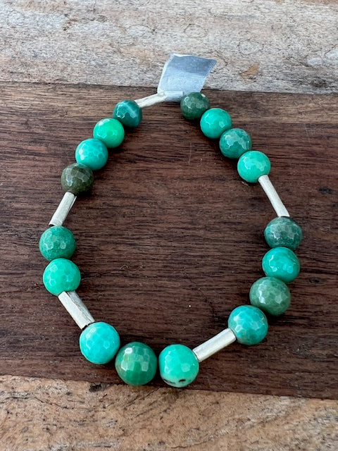 Turquoise Glass Beads Bracelet