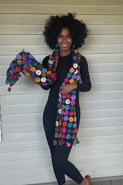 Felted Polka Dots Scarf