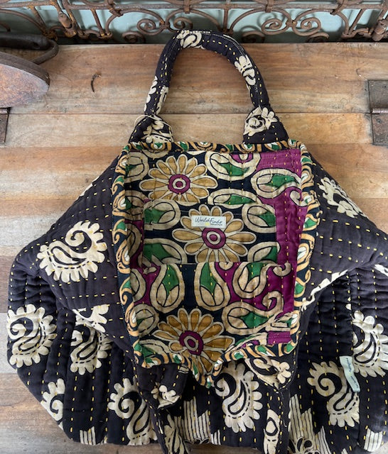 Kantha Vagabond Bag (black )