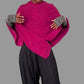 Baby Alpaca Boucle Poncho (Fuchsia)
