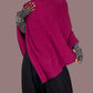 Baby Alpaca Boucle Poncho (Fuchsia)