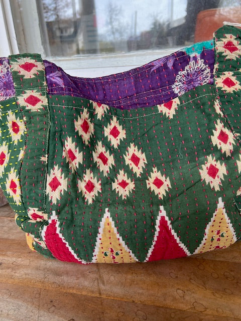 Kantha Side &Front Pocket Shopping Bag