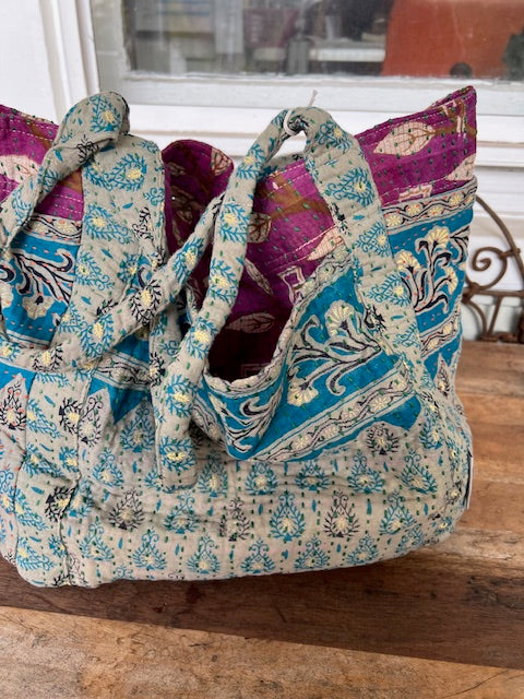 ￼Kantha Side& Front Pocket Bag