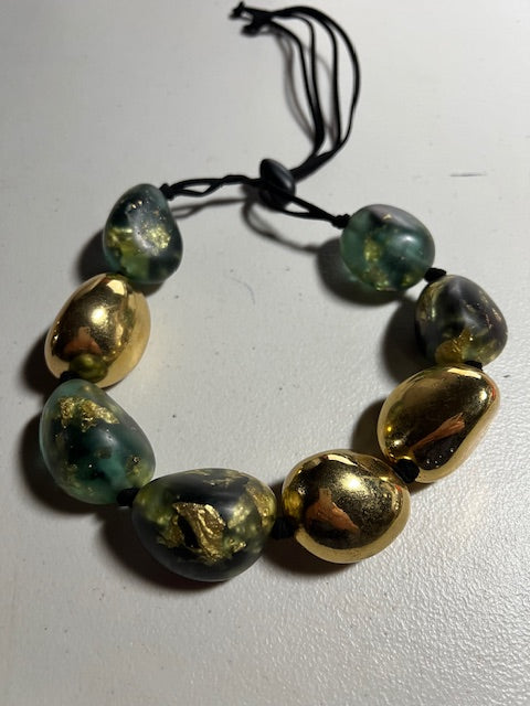 Eco Resin With 24K Gold Plate(Green &Gold Eco Resin )