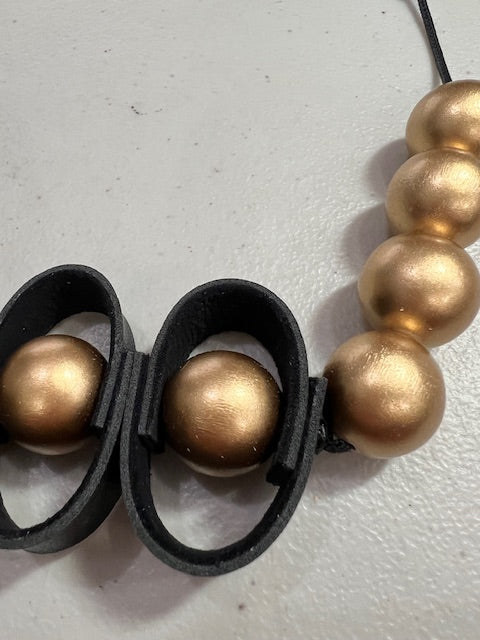 Loops Black & Gold Necklace