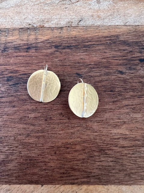Brass Shield EarringsOn French Wires (small)