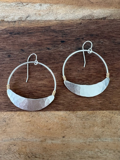 Silver With Wrapped Wire Detail Earrings