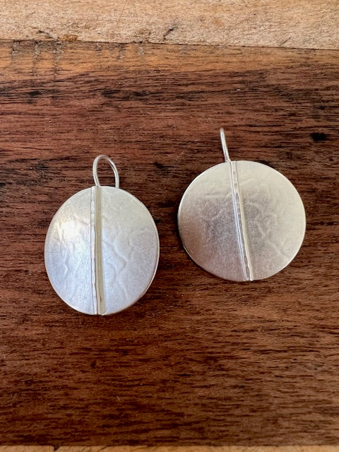 Silver Shield Earrings On French Wires (Large )