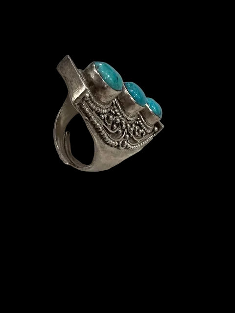 Sterling Silver and Turquoise Ring Expandable