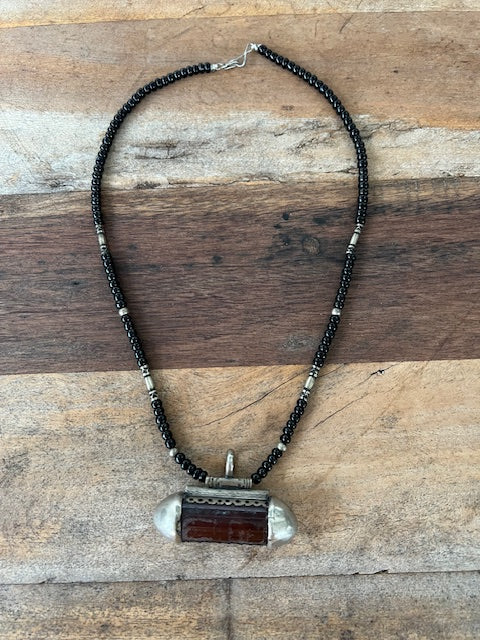 Tuareg Tribal Necklace Oak and Silver