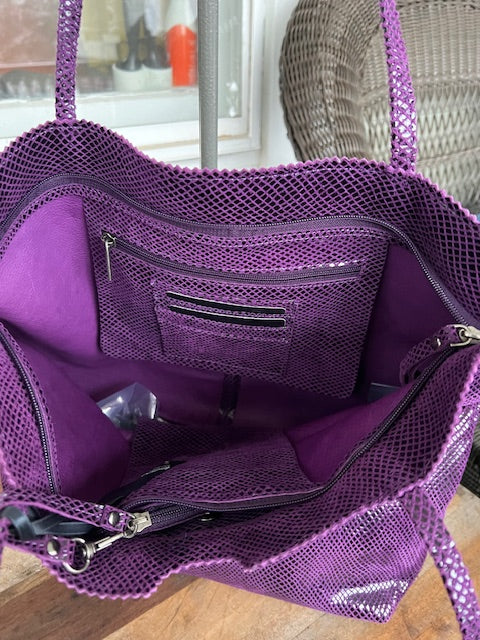 Purple Snake Skin Design Tote
