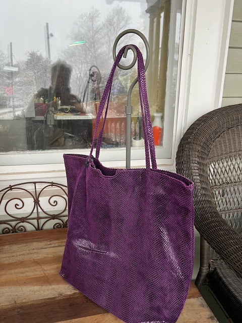 Purple Snake Skin Design Tote