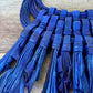 Hand Made Mali Leather Necklace In Cobalt Blue