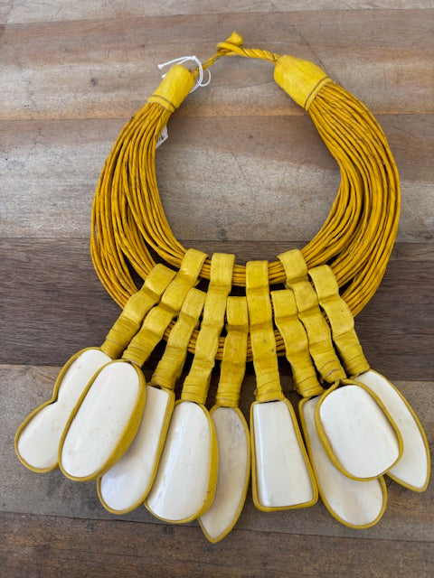 Mali Horn and Leather Necklace
