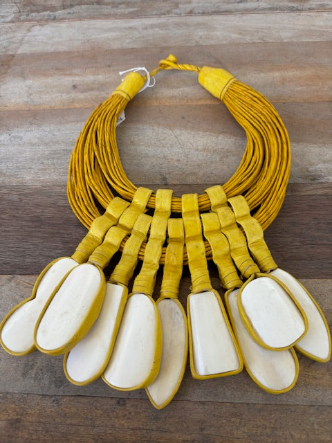 Mali Horn and Leather Necklace