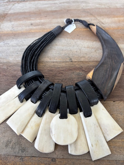 Black leather and Horn With Ebony