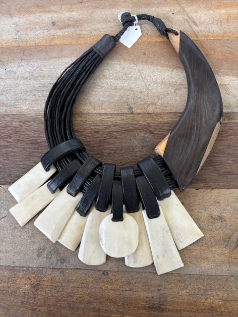 Black leather and Horn With Ebony