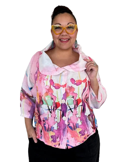 Painted Jacket/Top With Shawl collar