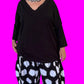DTH 100 % Cotton Seersucker Black and White Seamed Pants