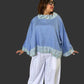 DTH Oversized Linen Top Trimmed With Silk Ikat