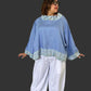 DTH Oversized Linen Top Trimmed With Silk Ikat