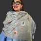 Embroidered Summer Weight Shawl
