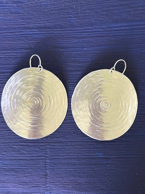 Large Titanium Disc French Wire Earrings