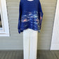 Vanite Couture Royal Blue and Multi Color Pleated Top