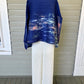 Vanite Couture Royal Blue and Multi Color Pleated Top