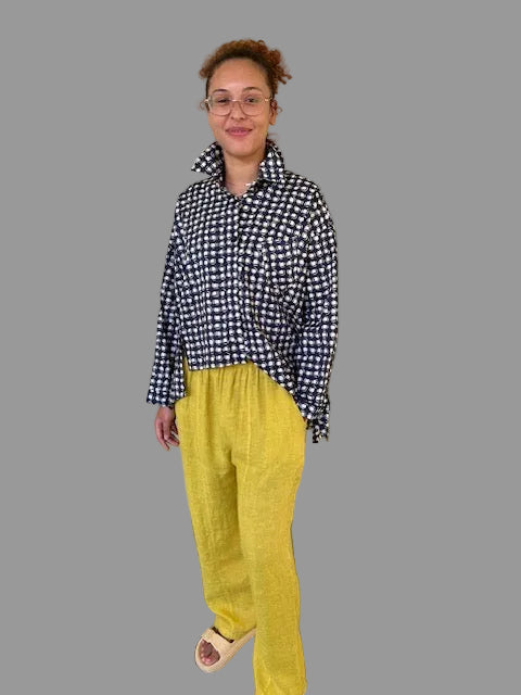 Transparente 100% Linen Barrel Linda Pants (Yellow, Red, Olive, Black, or White)