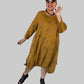 Linen 2 Pocket Dress With Soft Leaf Imprint