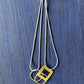 Abstract Brass and Titanium Pendant Necklace