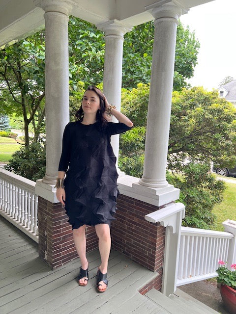 Vanity Black Pleated Dress