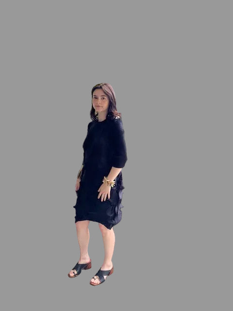 Vanity Black Pleated Dress