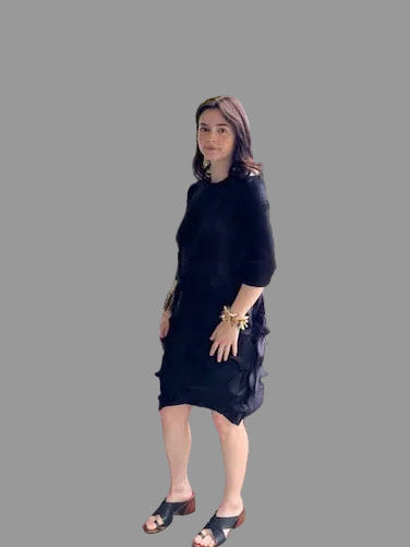 Vanity Black Pleated Dress
