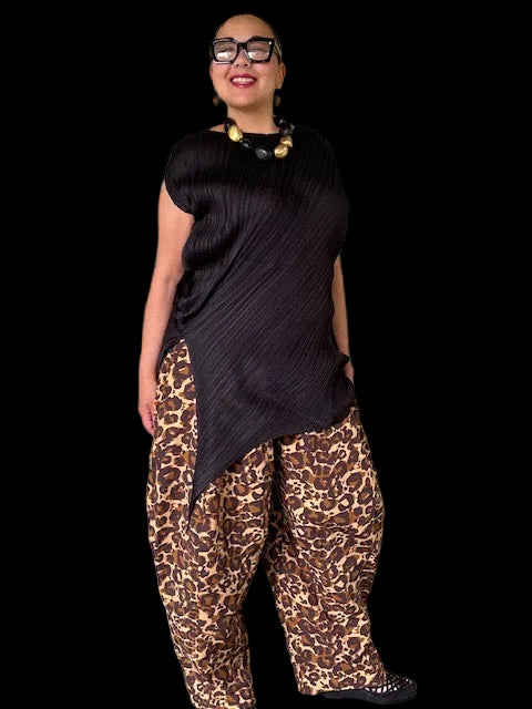 Dth Seamed Pants In Stretch Cheetah Print