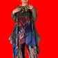 Dth 100 % Silk Waterfall Top With Pleated Chiffon