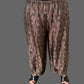 Dth 100% Silk Damask Pleated Hem Pants