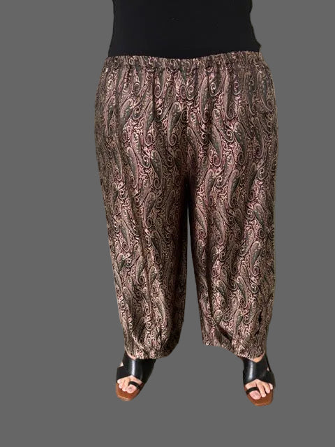 Dth 100% Silk Pleated Hem Pants