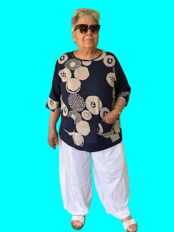 100 % Cotton Gauze Japanese Print With 2 Pockets