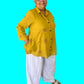 100 % Cotton Gauze Button Down Shirt In Mustard Yellow