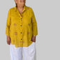 100 % Cotton Gauze Button Down Shirt In Mustard Yellow