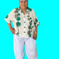 Button Down Camp Shirt White 100% Cotton