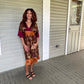 Boxing kitten 100% silk V Neck Dress
