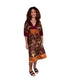 Boxing kitten 100% silk V Neck Dress