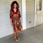 Boxing kitten 100% silk V Neck Dress