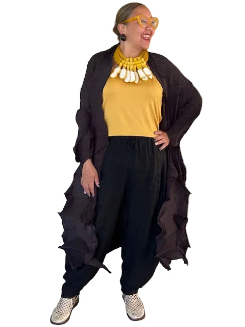 Vanite couture Long Pleats Black Duster