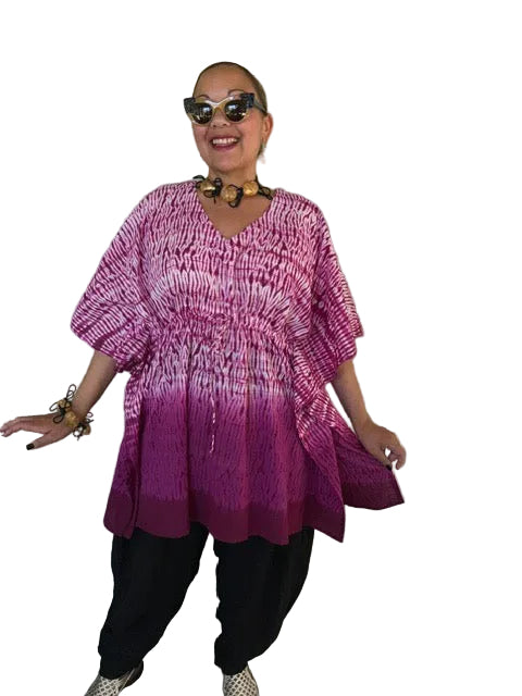 Hot Pink Caftan Hand Dyed